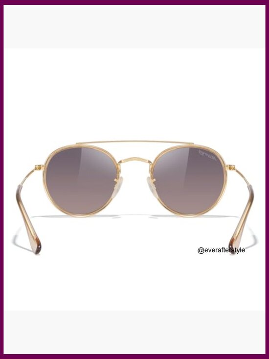 Retro Round Polarized Sunglasses, Metal Frame, Unisex Double Bridge main image 6